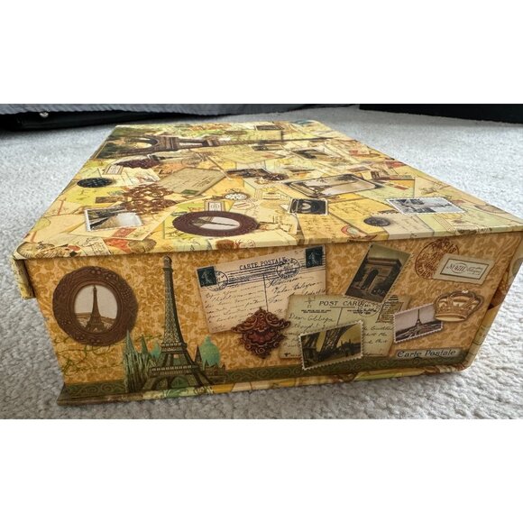 Vintage Punch Studio Eiffel Tower Paris France Keepsake Note Card Top Box Magnet - Picture 3 of 10